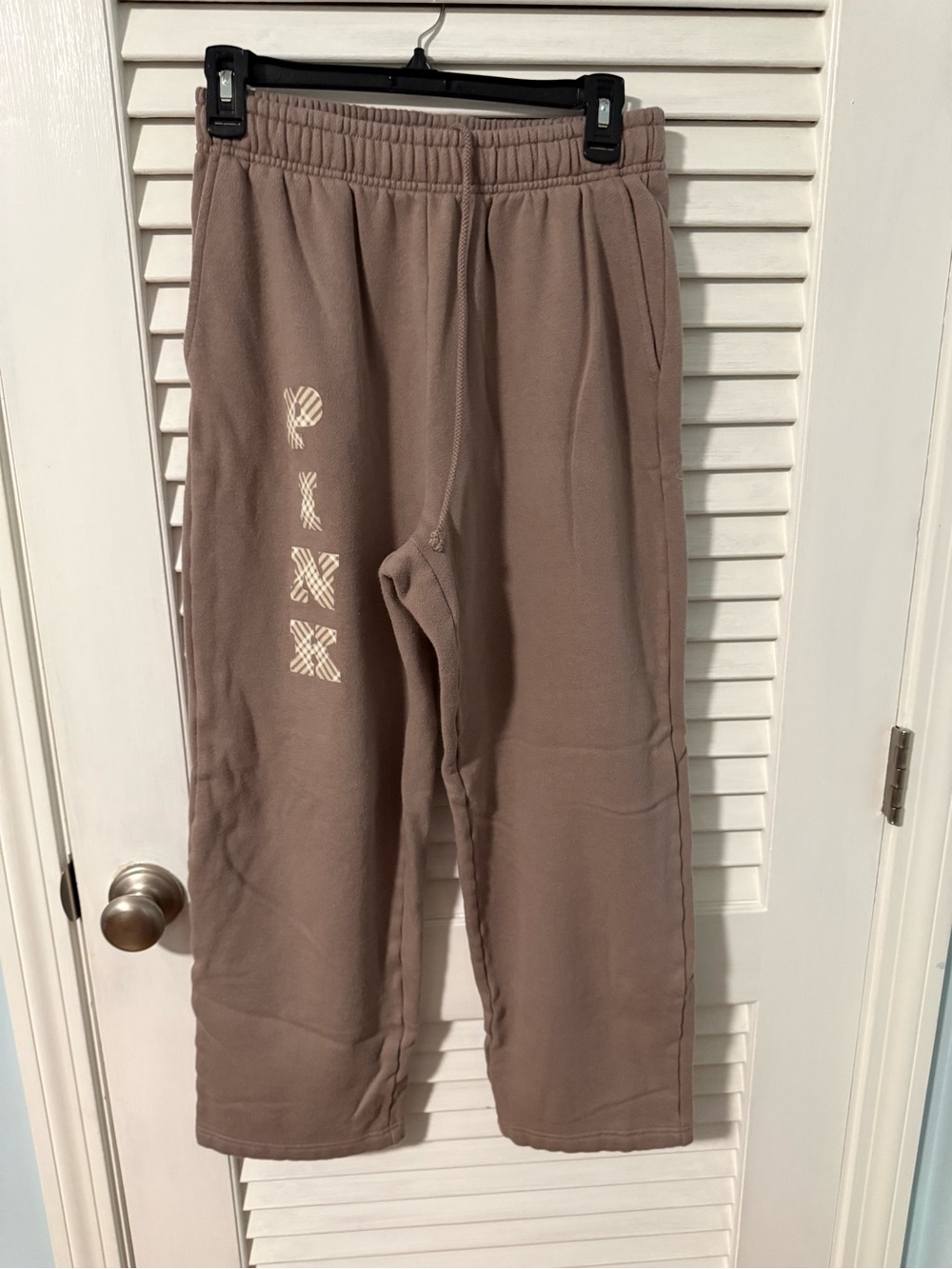 PINK Victoria Secret Taupe Sweatpants high wasted. NWOT!
